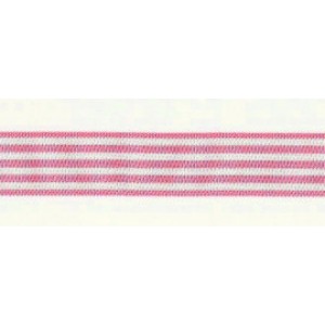 Horizontal Stripes Ribbon - Pink and White 16 mm